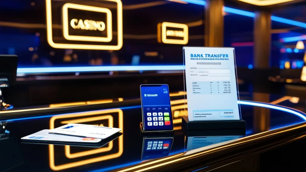Bankkártya, telefonos e-pénztárca és banki átutalás egy kaszinós asztalon